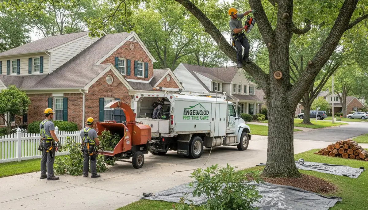 Residential tree removal and pruning by professional crew in Aurora, CO enhancing homeowner safety