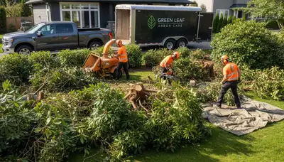 Professional shrub removal service in Aurora, CO by Chop Chop Tree experts safely clearing overgrown bushes