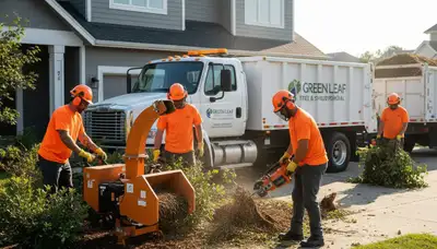 Professional shrub removal service in Aurora, CO by Chop Chop Tree experts removing overgrown bushes