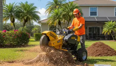 Professional stump grinding service removing tree stumps in Englewood, CO by Aurora tree experts