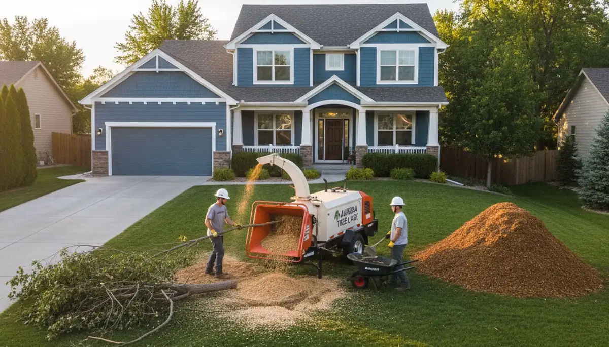 Final tree removal cleanup and yard restoration by professional crew in Aurora, CO