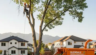 Professional tree removal service team working safely in Aurora, CO